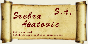 Srebra Apatović vizit kartica